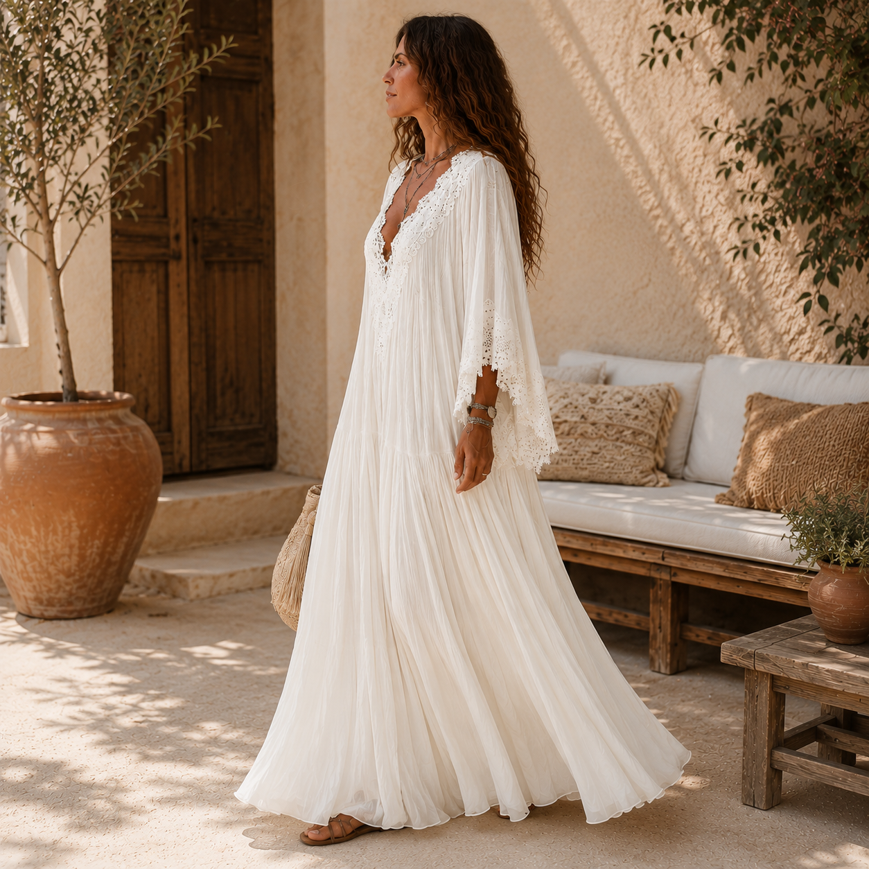 Isabela | Vestido Largo con Manga Murciélago