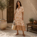 Valeria | Vestido Midi Bohemio con Estampado Floral