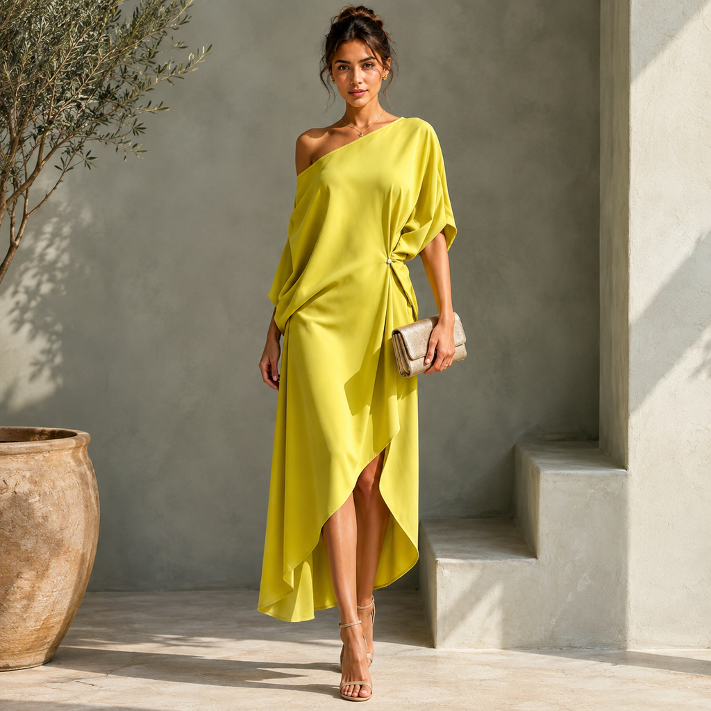 Daniela | Vestido Asimétrico de Caída Fluida