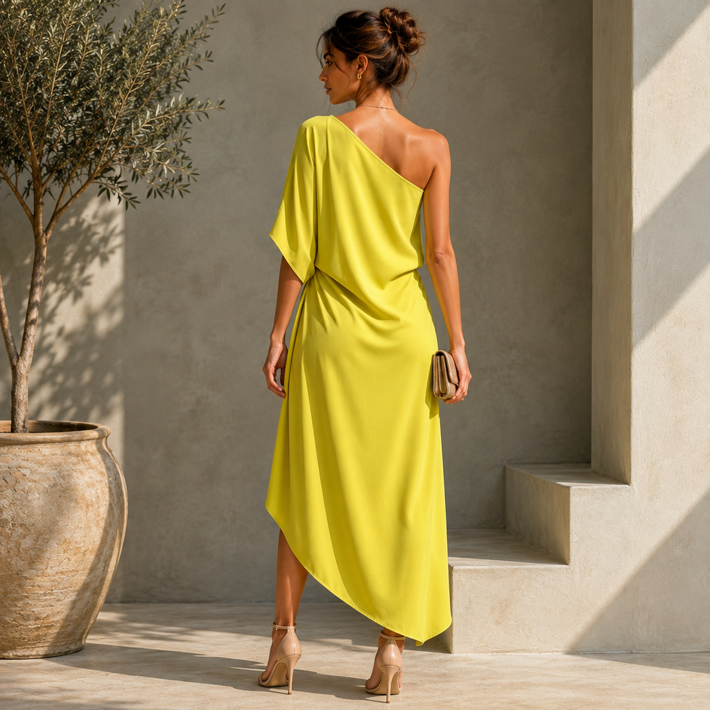 Daniela | Vestido Asimétrico de Caída Fluida