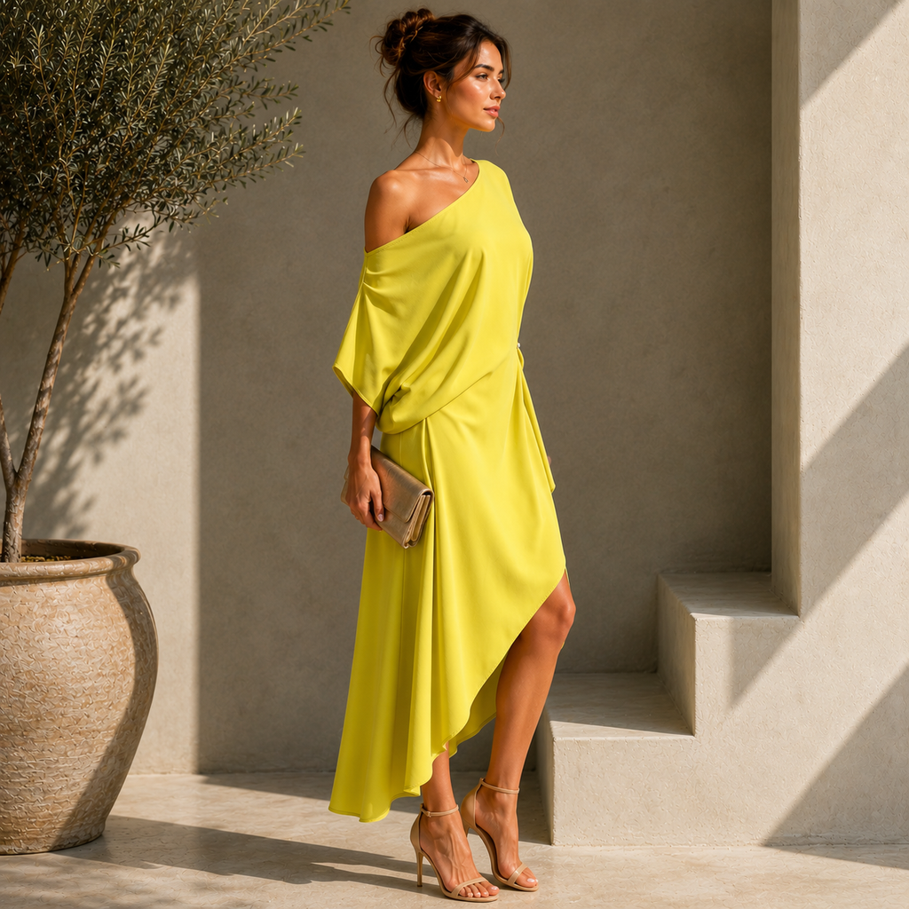 Daniela | Vestido Asimétrico de Caída Fluida