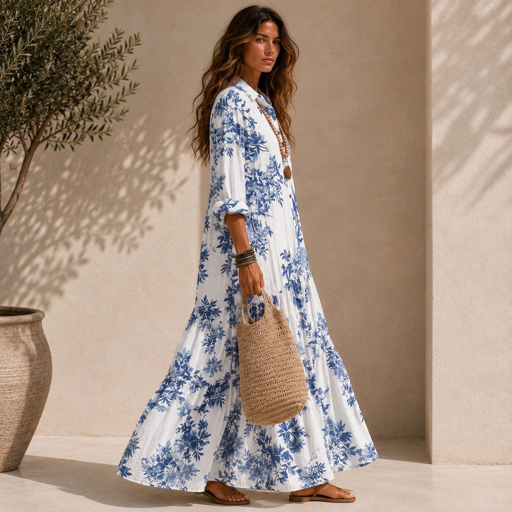 Lucía | Vestido Largo Floral de Estilo Bohemio