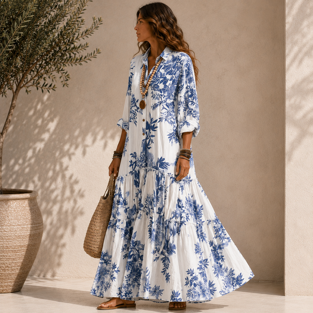 Lucía | Vestido Largo Floral de Estilo Bohemio