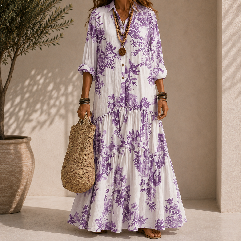Lucía | Vestido Largo Floral de Estilo Bohemio