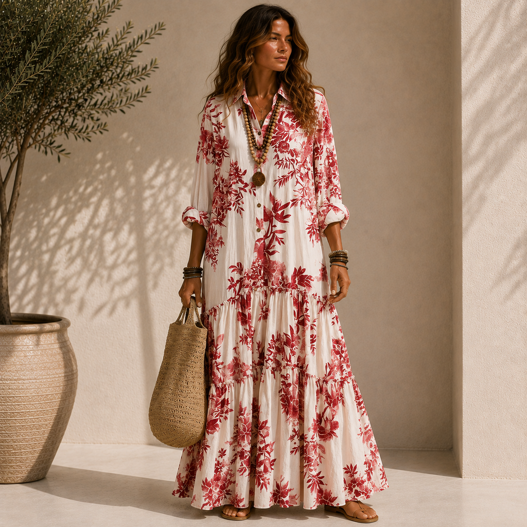 Lucía | Vestido Largo Floral de Estilo Bohemio